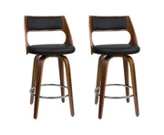 Marlow PU Leather Swivel Kitchen Bar Stool Set of 2 – Black