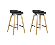 Nico Plastic Backless Kitchen Bar Stool Set of 2 – Black
