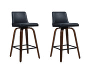 Felipe PU Leather Swivel Kitchen Bar Stool Set of 2 – Brown