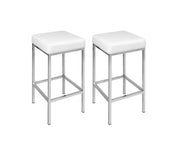 Arlo PU Leather Backless Bar Stool Set of 2 – White