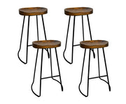 Miller Industrial Tractor-Seat Bar Stool Set of 4 – Black