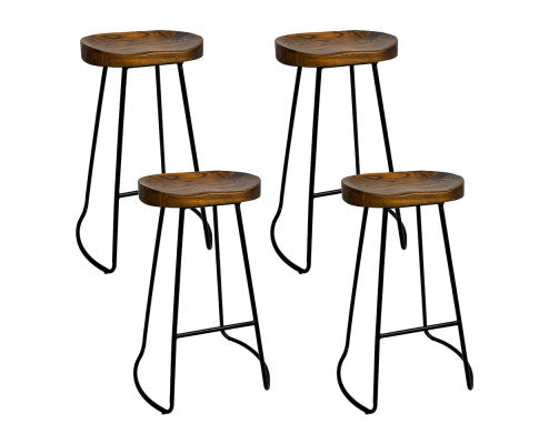 Miller Industrial Tractor-Seat Bar Stool Set of 4 – Black