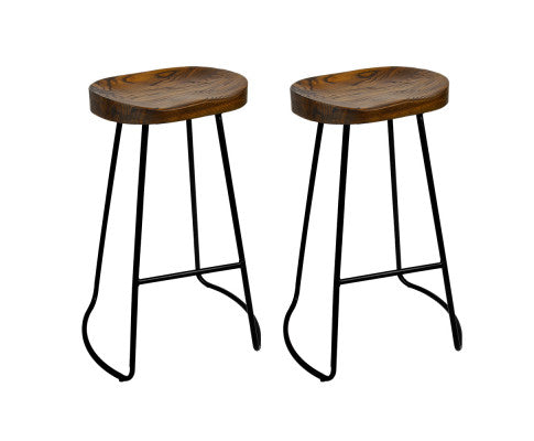 Miller Industrial Tractor-Seat Bar Stool Set of 2 – Black, 65 cm High