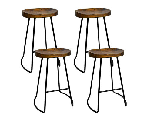 Set of 4 Vintage Tractor Bar Stools Retro Bar Stool Industrial Chairs Black 65c