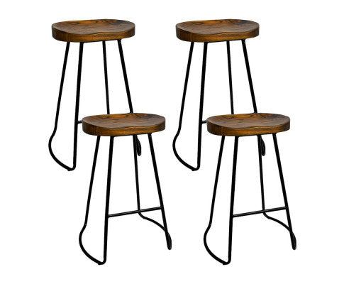 Miller Wooden Bar Stool Set of 4 – Black