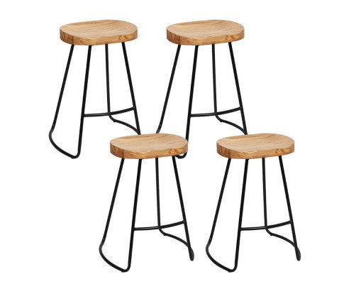 Miller Industrial Tractor-Seat Bar Stool Set of 4 – Black