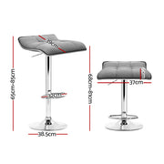 Mason Fabric Gas-Lift Swivel Kitchen Bar Stool Set of 2 – Grey
