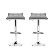 Mason Fabric Gas-Lift Swivel Kitchen Bar Stool Set of 2 – Grey