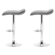 Mason Fabric Gas-Lift Swivel Kitchen Bar Stool Set of 2 – Grey