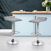 Mason Fabric Gas-Lift Swivel Kitchen Bar Stool Set of 2 – Grey
