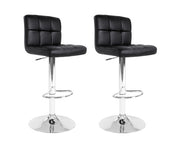 Noel PU Leather Gas-Lift Swivel Kitchen Bar Stool Set of 2 – Black