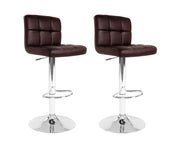 Noel PU Leather Gas-Lift Swivel Kitchen Bar Stool Set of 2 – Chocolate