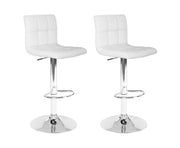 Noel PU Leather Gas-Lift Swivel Kitchen Bar Stool Set of 2 – White