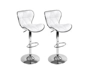 Ruby PU Leather Gas-Lift Swivel Kitchen Bar Stool Set of 2 – White