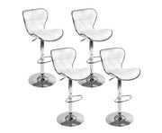 Ruby PU Leather Gas-Lift Swivel Bar Stool Set of 4 – White
