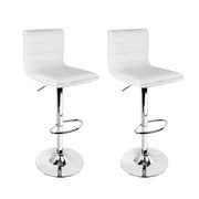 Arne PU Leather Gas-Lift Swivel Kitchen Bar Stool Set of 2 – White