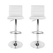 Arne PU Leather Gas-Lift Swivel Kitchen Bar Stool Set of 2 – White