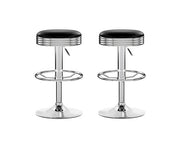 Anton PU Leather Gas-Lift Swivel Backless Kitchen Bar Stool Set of 2 – Black