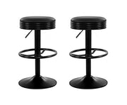 Anton PU Leather Gas-Lift Swivel Kitchen Bar Stool Set of 2 – Black