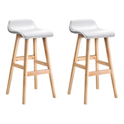 Sliva PU Leather Kitchen Bar Stool Set of 2 – White & Wood