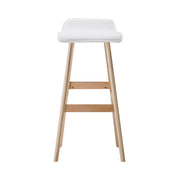 Sliva PU Leather Kitchen Bar Stool Set of 2 – White & Wood