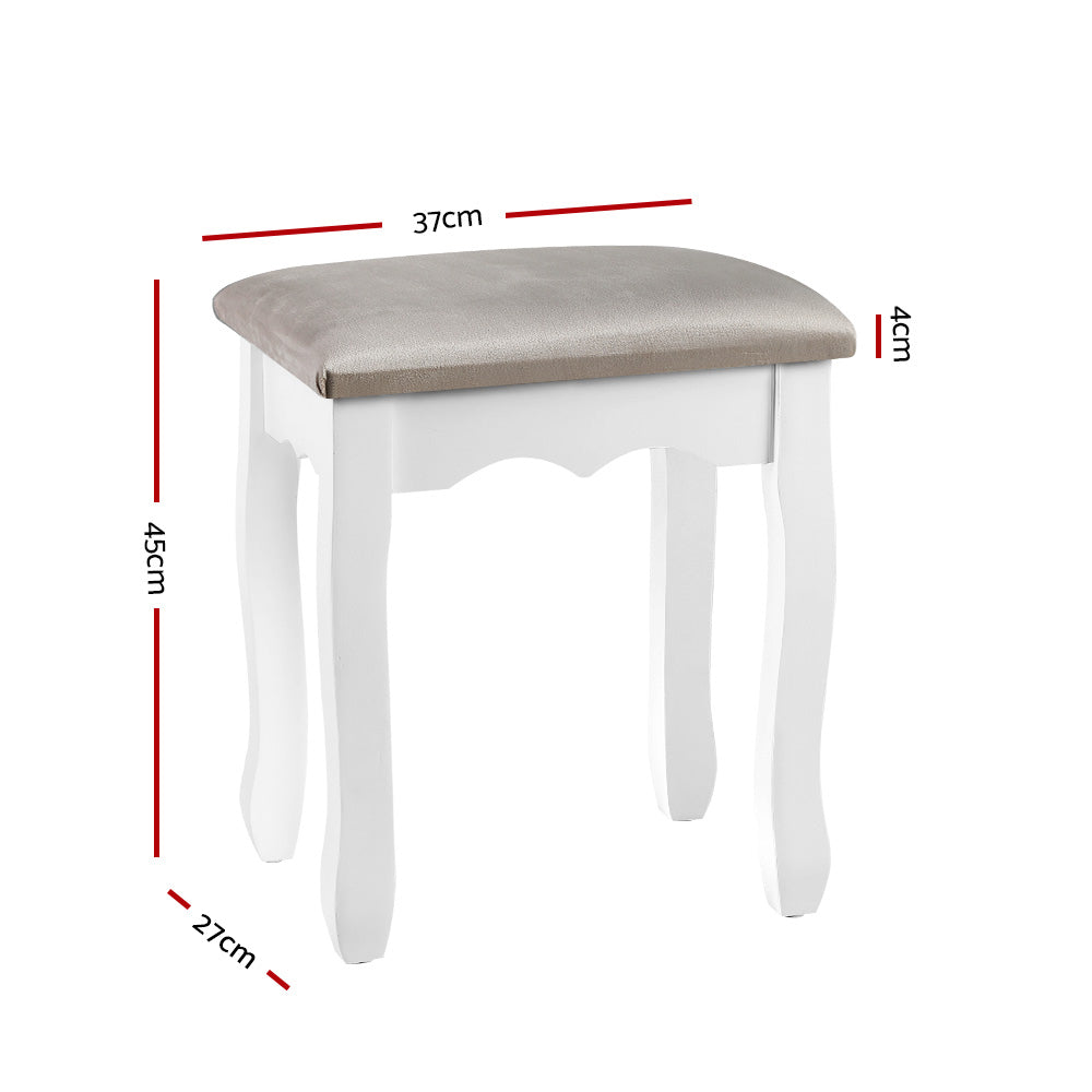Avalon Velvet Vanity Stool – Grey