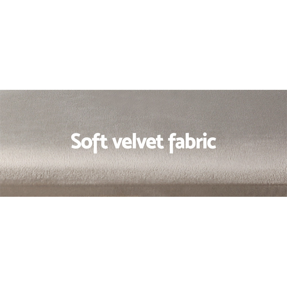 Avalon Velvet Vanity Stool – Grey