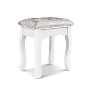 Avalon Velvet Vanity Stool – White