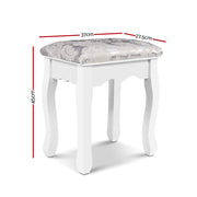 Avalon Velvet Vanity Stool – White