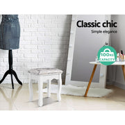 Avalon Velvet Vanity Stool – White