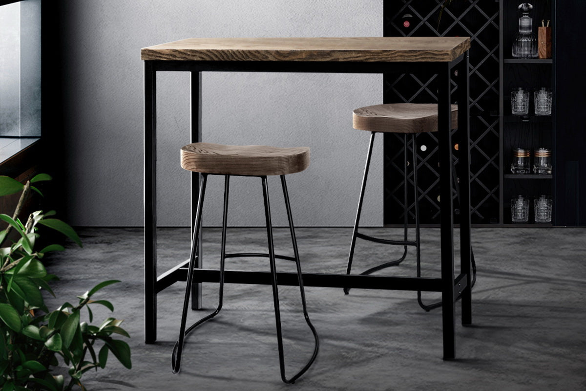 Aspen Bar Table & Stool Set – Brown