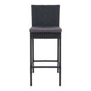 Marina Outdoor Wicker Bar Stool Set of 2 – Black
