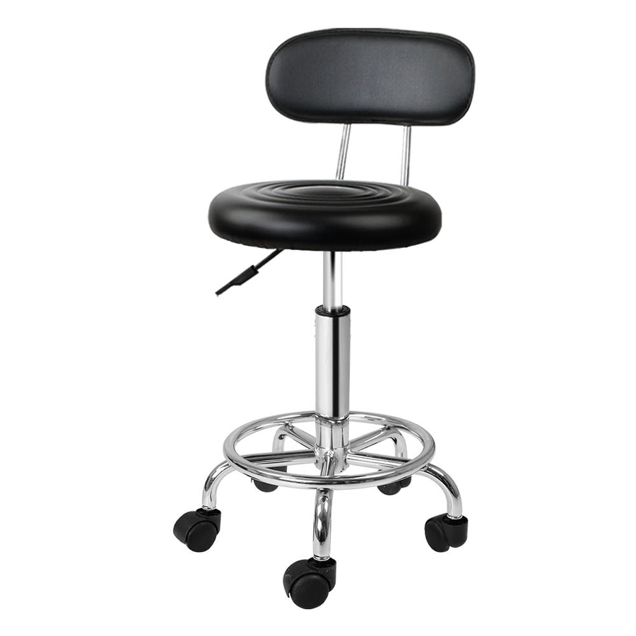 Blake PU Leather Vanity Stool – Black