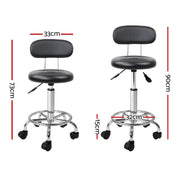 Blake PU Leather Vanity Stool – Black