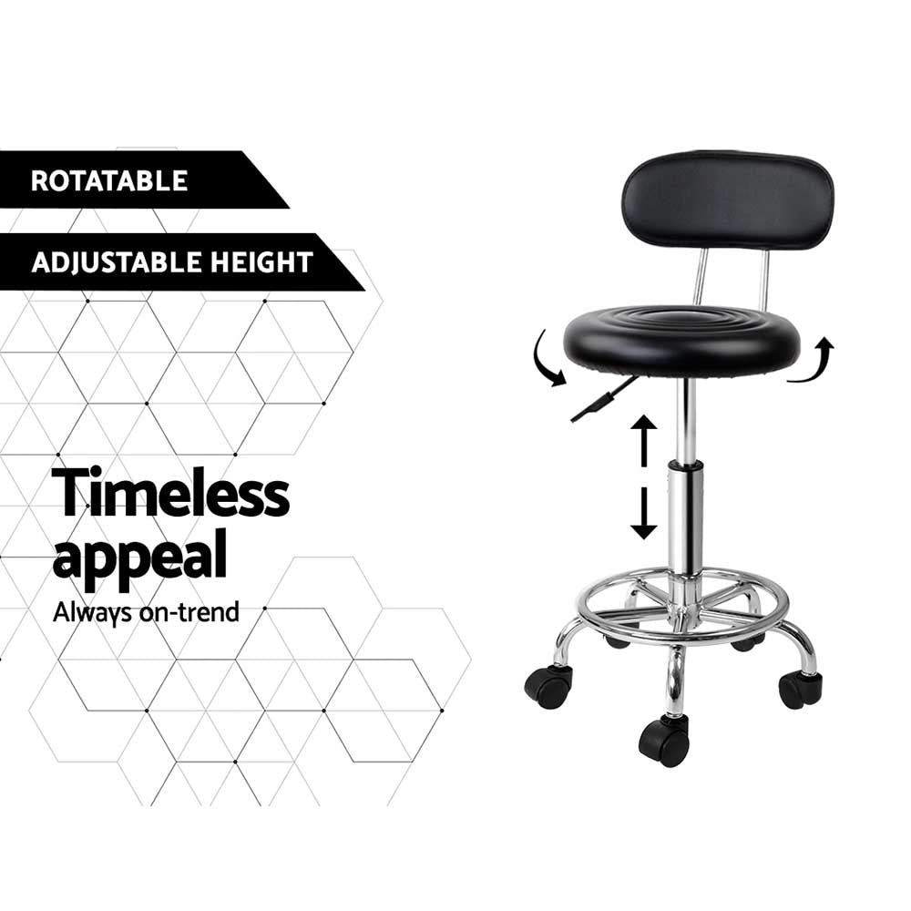 Blake PU Leather Vanity Stool – Black