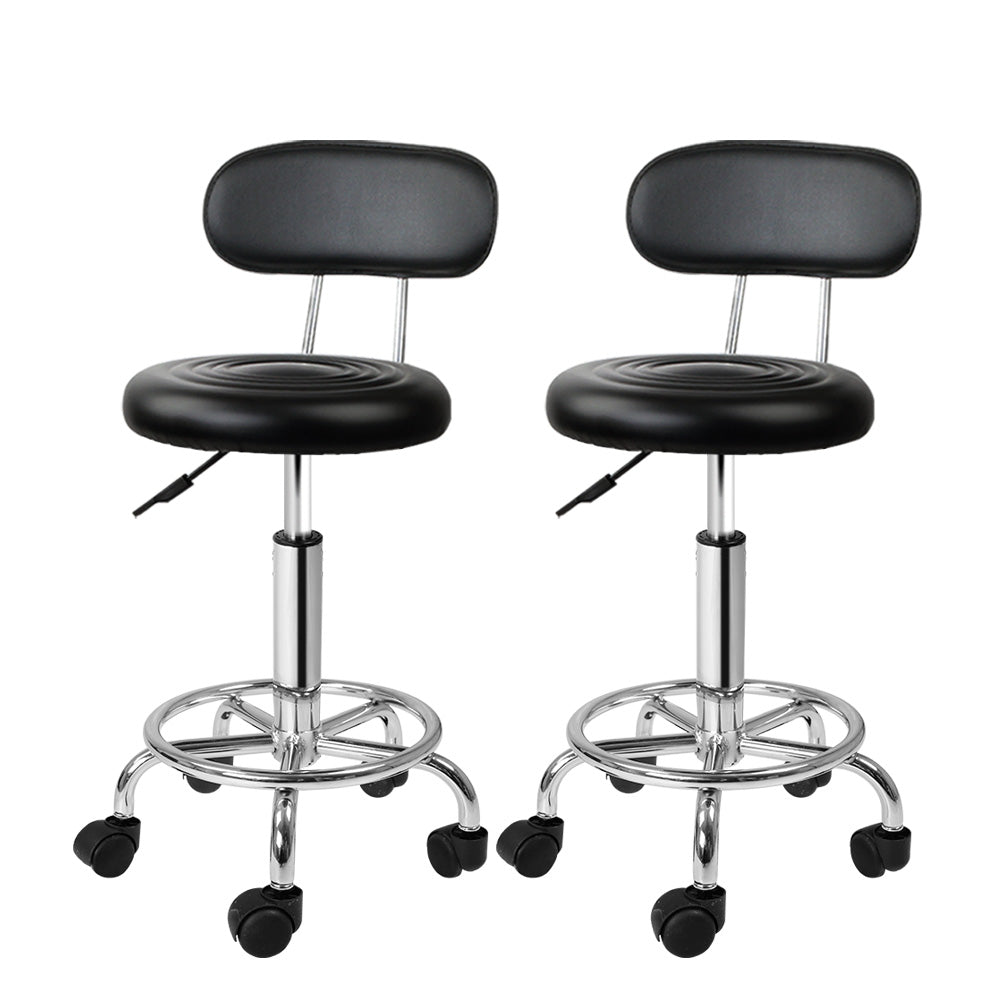 Blake PU Leather Vanity Stool Set of 2 – Black