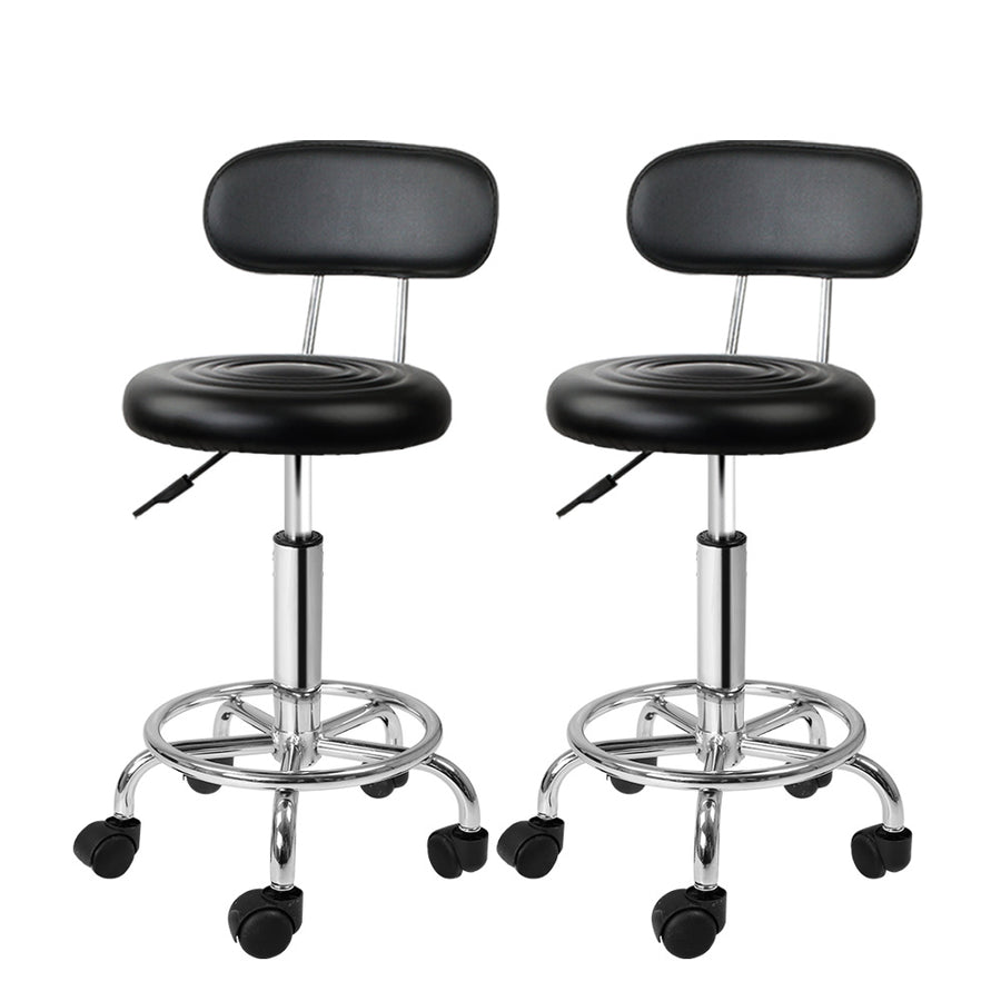 Blake PU Leather Vanity Stool Set of 2 – Black