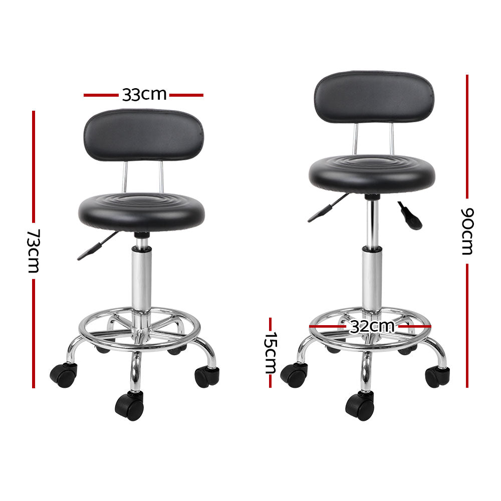 Blake PU Leather Vanity Stool Set of 2 – Black