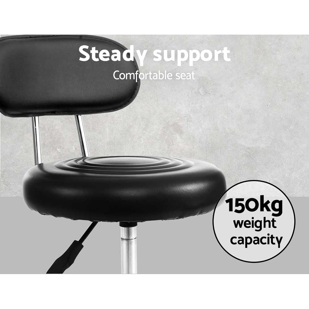 Blake PU Leather Vanity Stool Set of 2 – Black