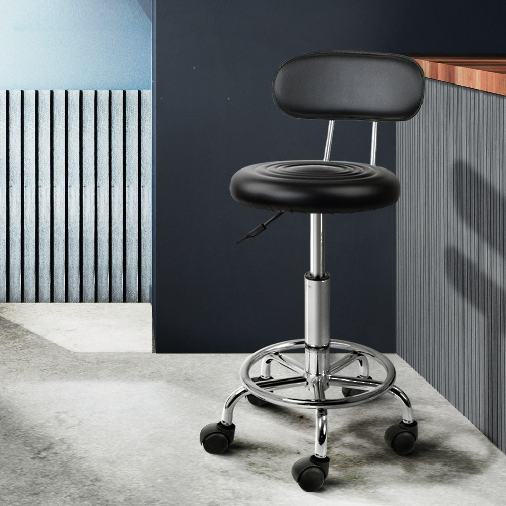 Blake PU Leather Vanity Stool Set of 2 – Black