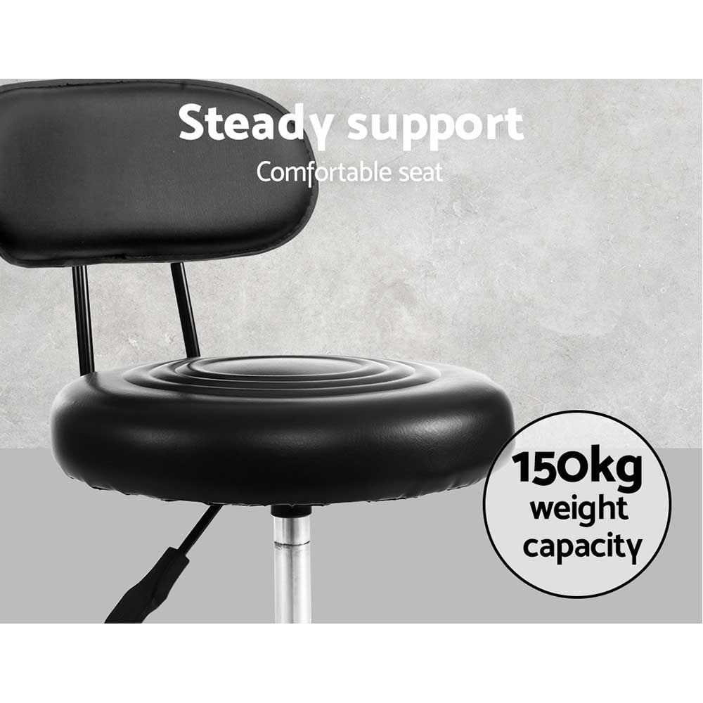 Brentwood PU Leather Gas-Lift Swivel Bar Stool – Black