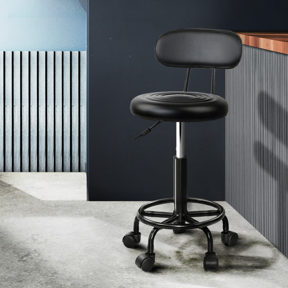 Artiss Salon Stool Swivel Chairs with Back Barber Beauty Hydralic Lift
