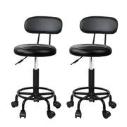 Brentwood PU Leather Vanity Stool Set of 2 – Black