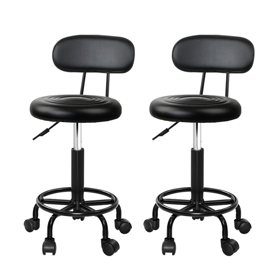 Brentwood PU Leather Vanity Stool Set of 2 – Black