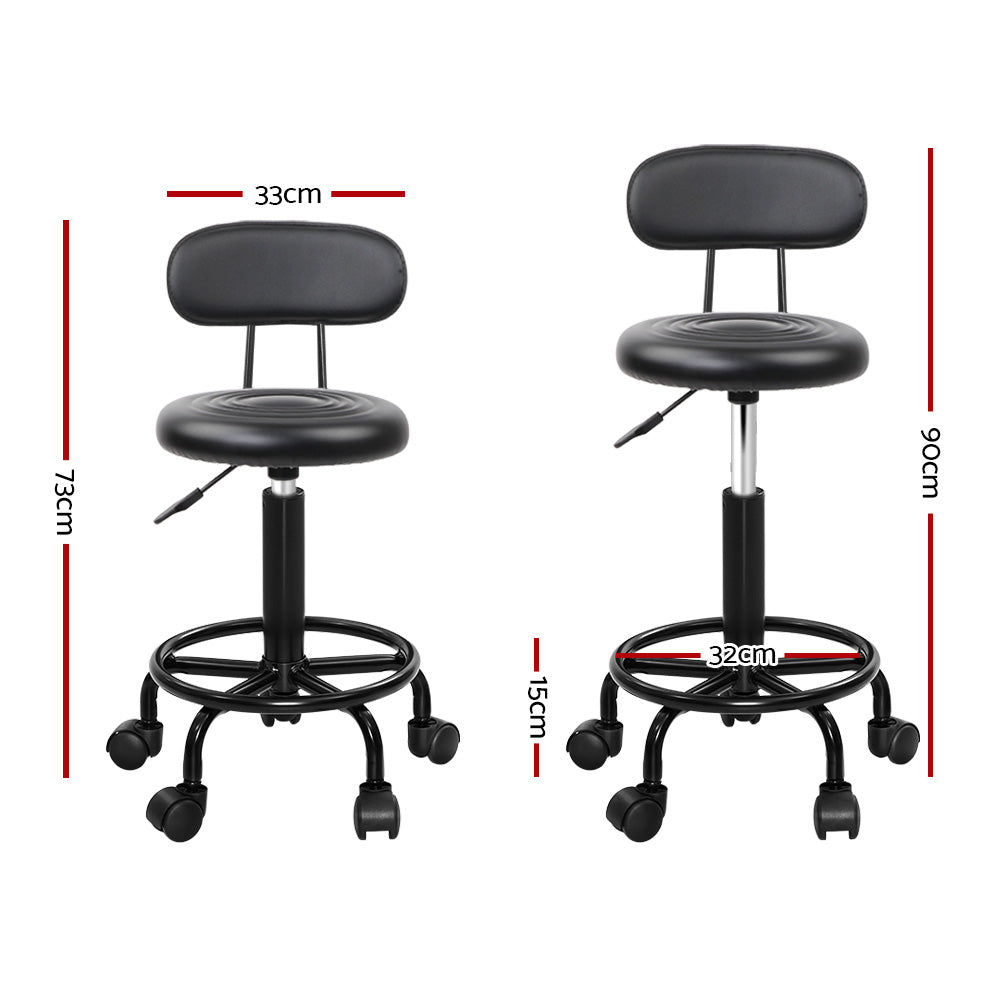 Brentwood PU Leather Vanity Stool Set of 2 – Black