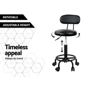 Brentwood PU Leather Vanity Stool Set of 2 – Black