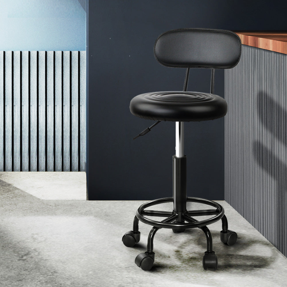 Brentwood PU Leather Vanity Stool Set of 2 – Black
