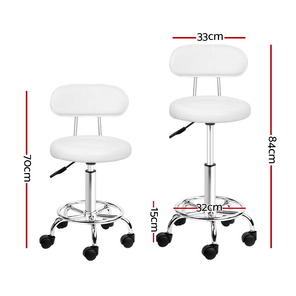 Blake PU Leather Vanity Stool – White