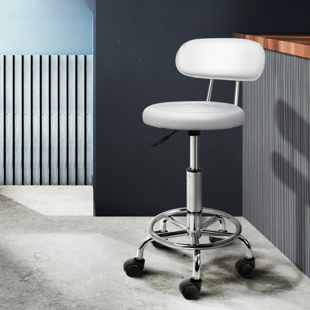 Blake PU Leather Vanity Stool – White