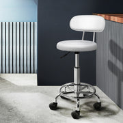 Blake PU Leather Vanity Stool – White